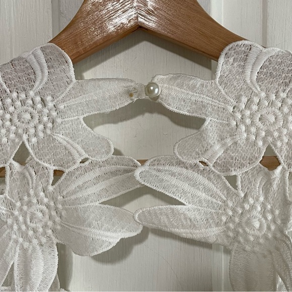 Saylor x Free People Zasha White Lace Open Back Lined Mini Dress Bridal 4, S/M - Picture 8 of 15